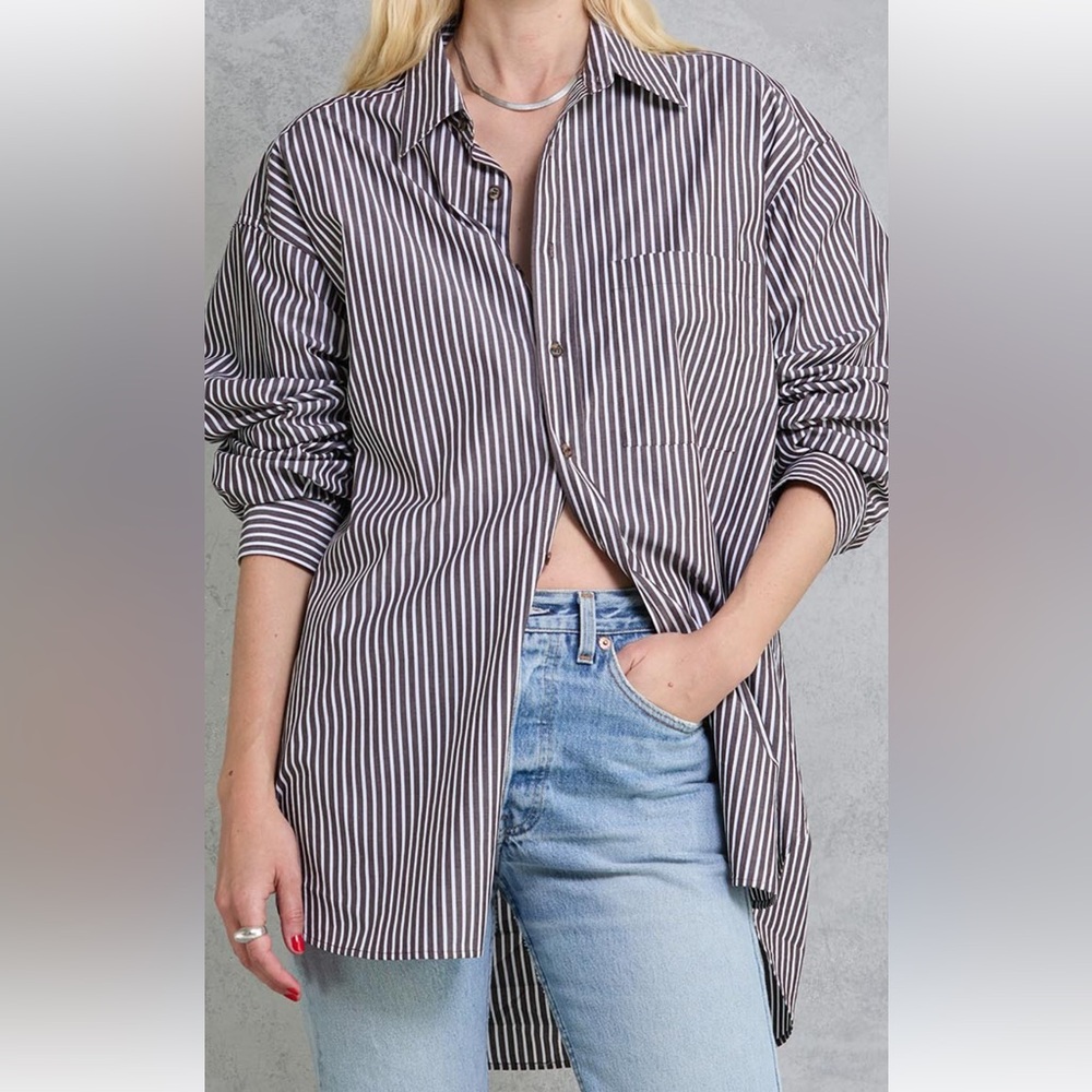 Mamene Repeat Shirt in Cocoa Stripes
